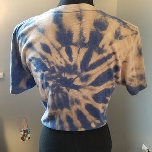 Superman Crop Top Bleach Tie Dye Size Small